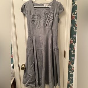 Grey retro vintage 1950s inspired rockabilly dress